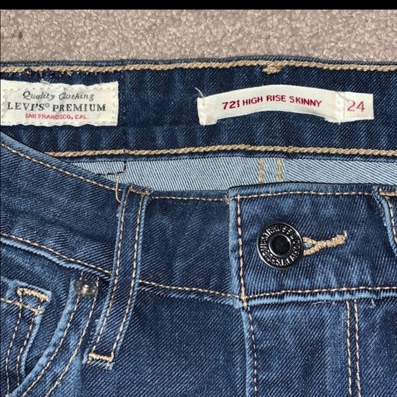 Anthropologie / Levi’s 721 High Rise Skinny Jeans 24 - Picture 8 of 12